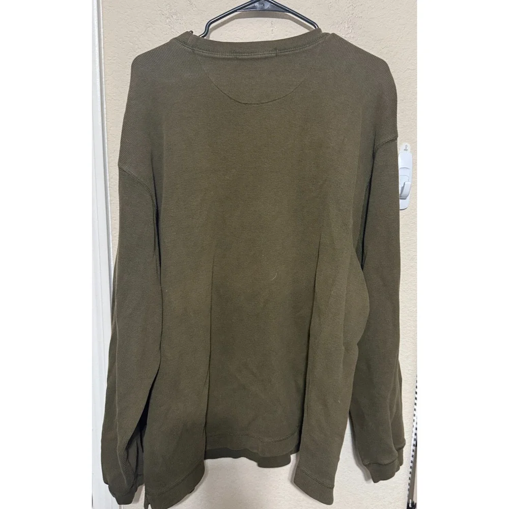 Banana Republic Mens Ribbed Sweatshirt Olive Green soft cotton XL casual grunge